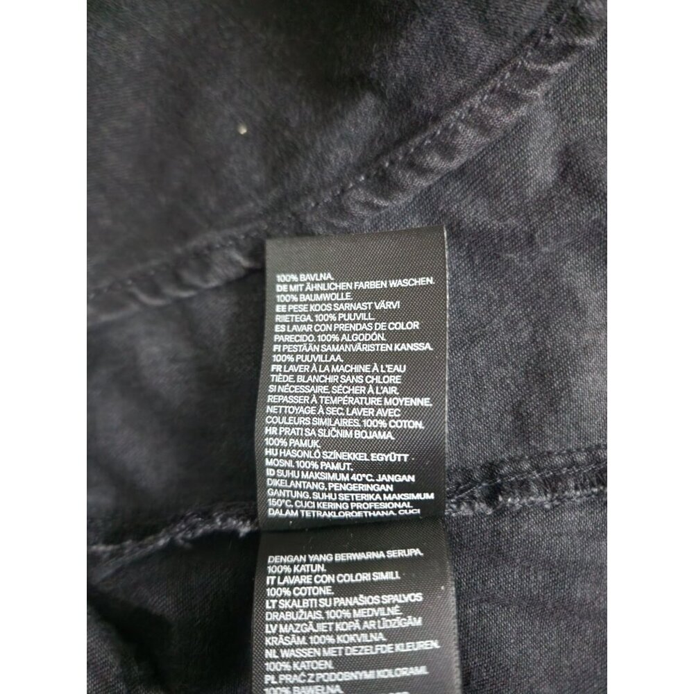 & Denim Black Dark Wash Denim Button Front Long Sleeve Shirt Dress Size 0/ XS - Picture 7 of 12